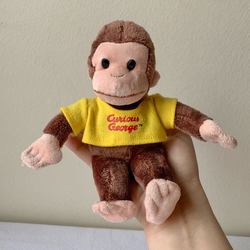 Curious George Miniature Stuffed Monkey with Yellow Shirt Vintage Character